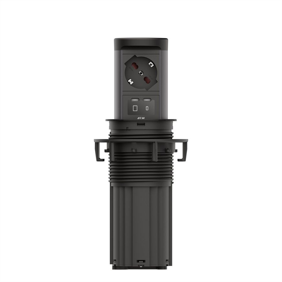 BACHMANN ELEVATOR2 1xP40, 1xUSB C/C 45W RAL9005 2.0 m AEH