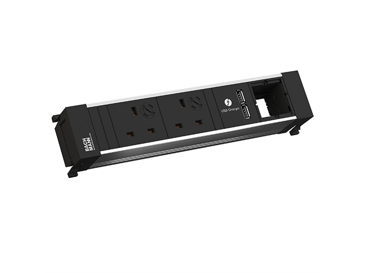 BACHMANN POWER FRAME 2xUK USB Chargr 1CM, Current 0.2m GST18 United Kingdom