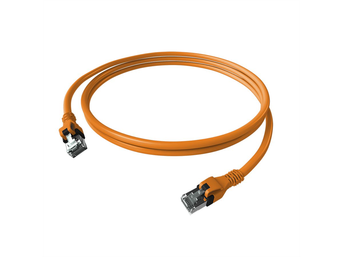 EasyLan DualBoot® PushPull Patch Cable Cat.6A (Class EA), S/FTP, RJ45 / RJ45, orange, 2 m