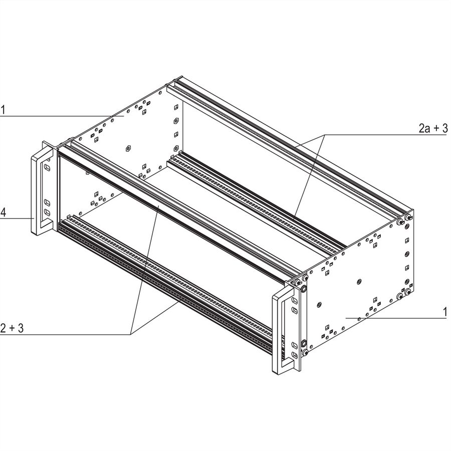 SCHROFF EuropacPRO 19" Subrack Kit for Railway, Retrofit Shielding, EN 50155, 3 U, 84 HP, 235 mm