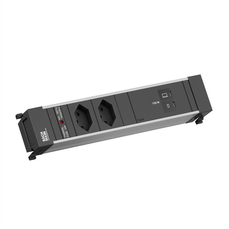 BACHMANN POWER FRAME M 2xCH 0°, 1xUSB C/C 100W L=0.2m