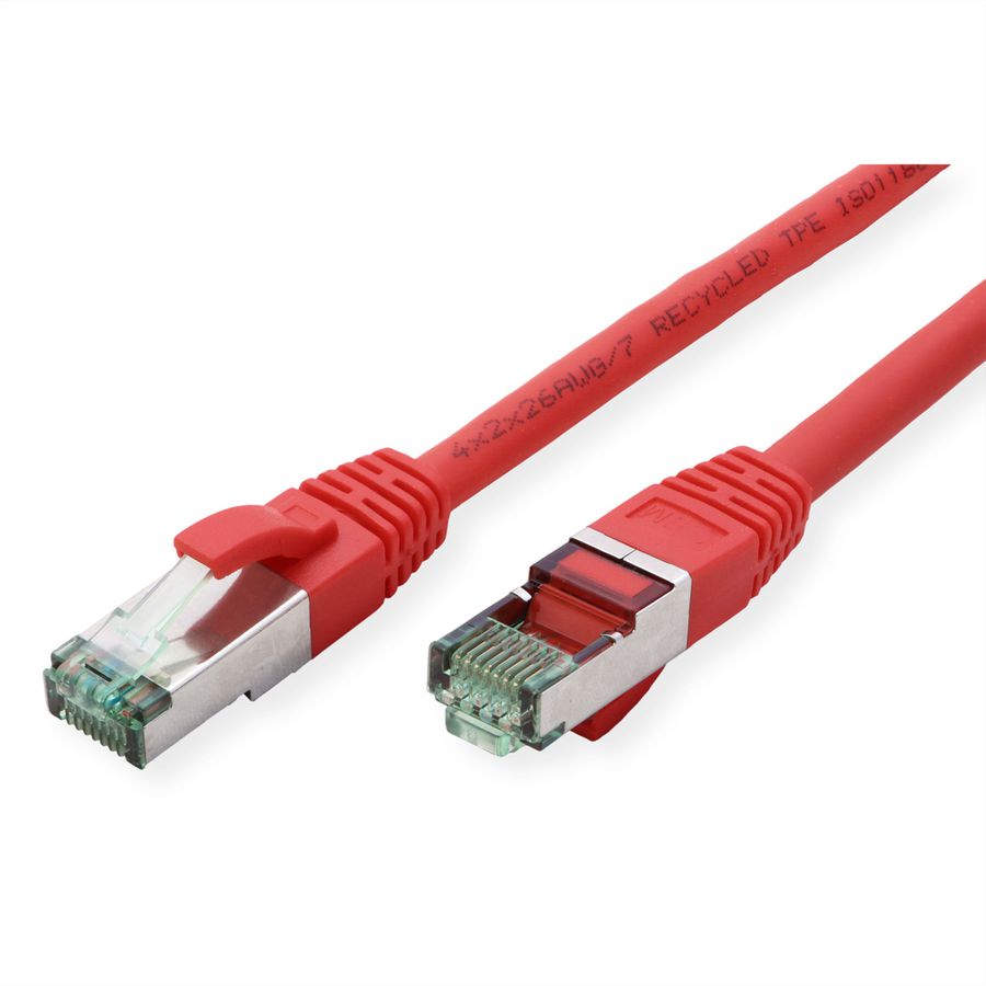 ROLINE RM Patchkabel Cat.6A S/FTP (PiMF), rood, 0,3 m
