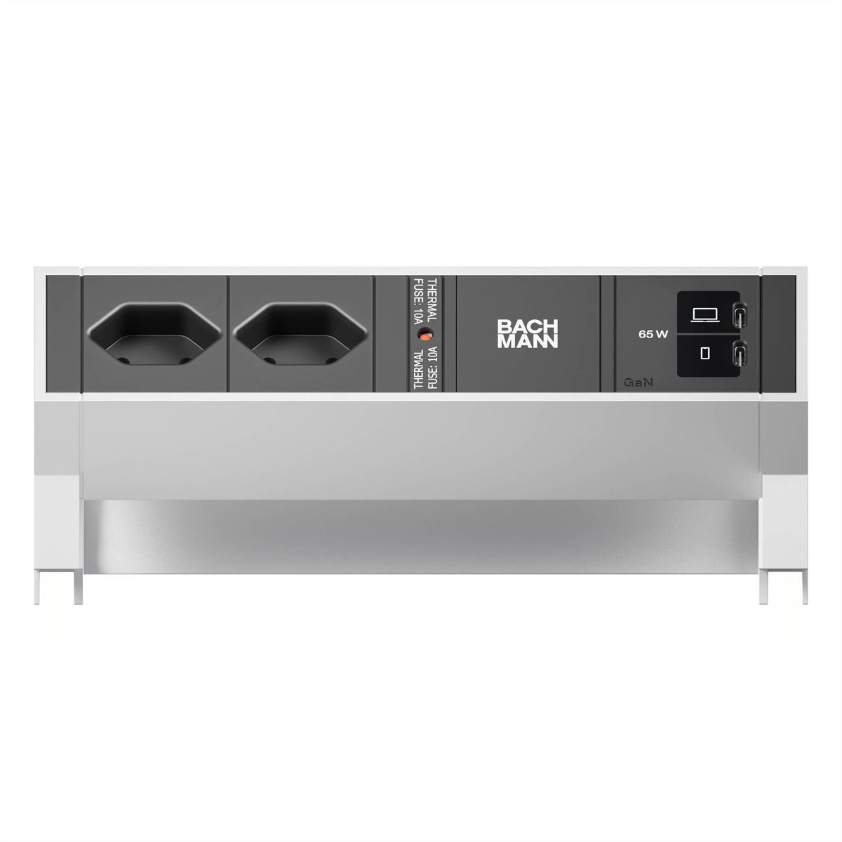 BACHMANN DESK2 2xCH 90° 1xUSB C/C 65W, L=0.2m INOX