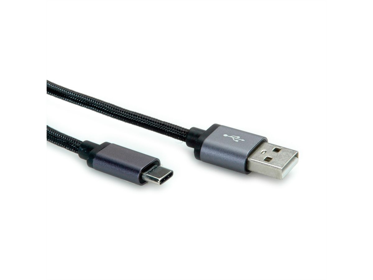 ROLINE USB 2.0 Kabel, C - A, M/M, zwart, 3 m