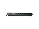 BACHMANN 19" socket strip 6-way with GVS without switch, black