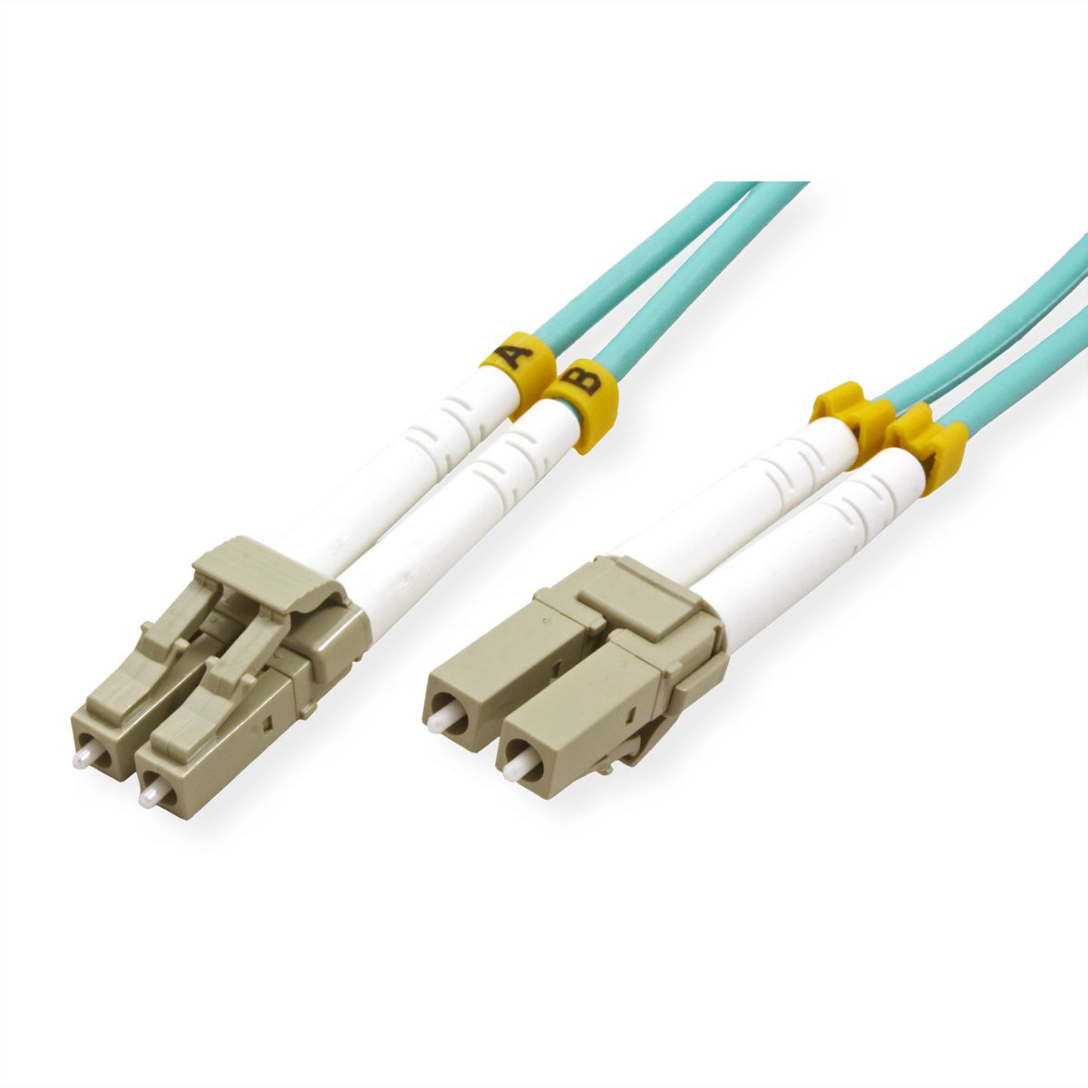 VALUE F.O. kabel 50/125µm, LC/LC, OM3, LSOH, turkoois, 2 m