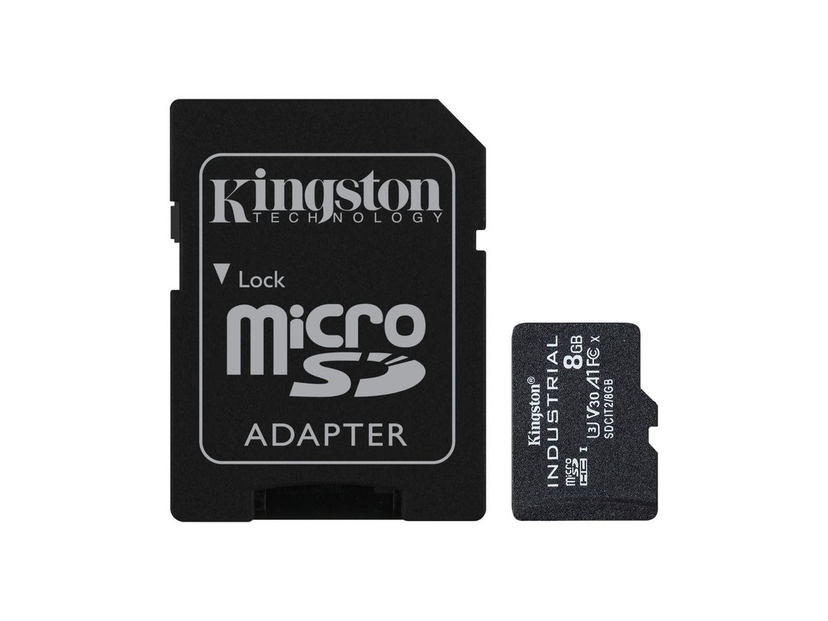 Kingston Technology Industrial memory card 8 GB MicroSDHC UHS-I Class 10