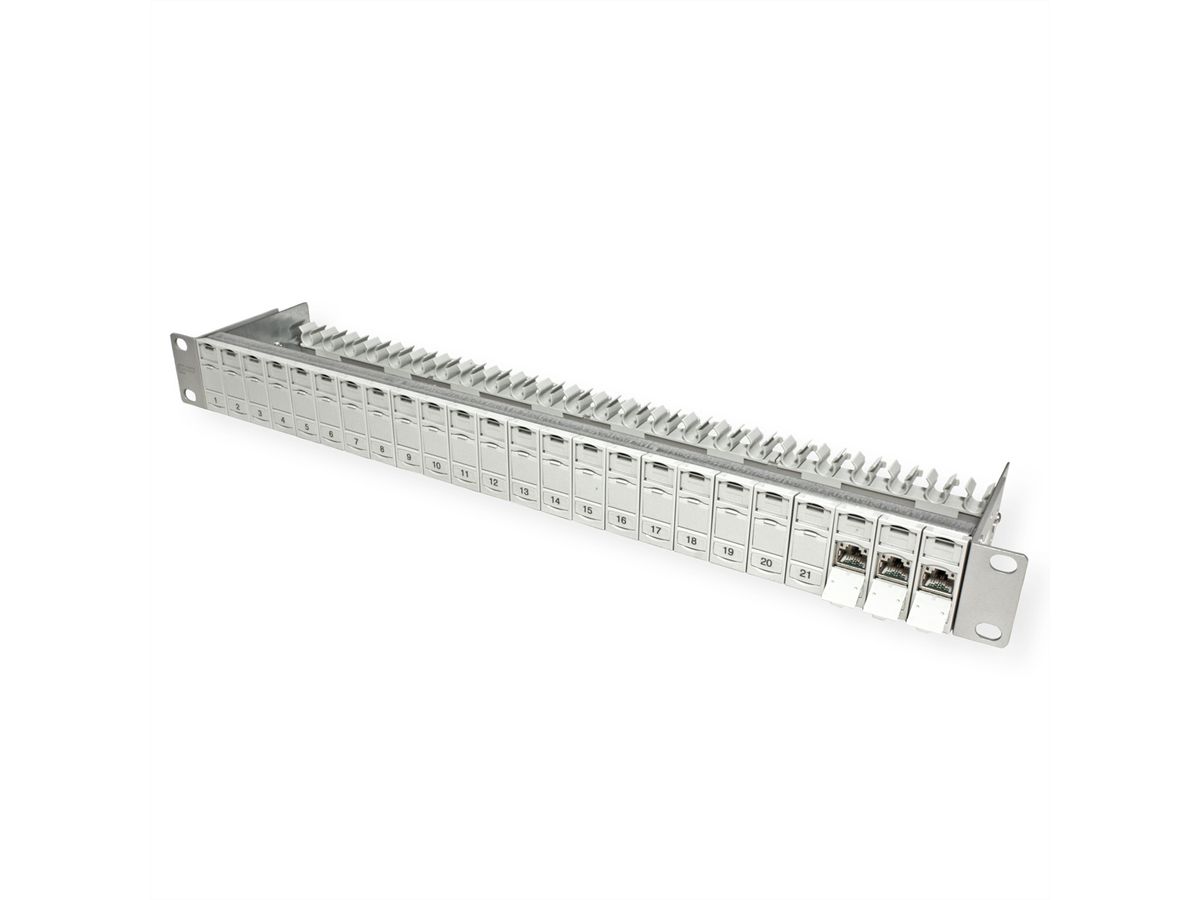 19" Panel 1 HE met 24 E-DAT Modules Cat.6 (Class E)
