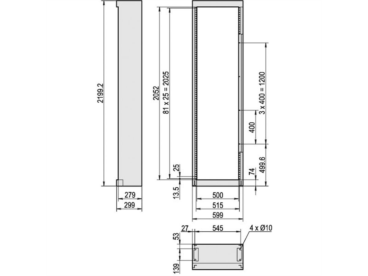 SCHROFF Etsirack kastframe, 1 stuk