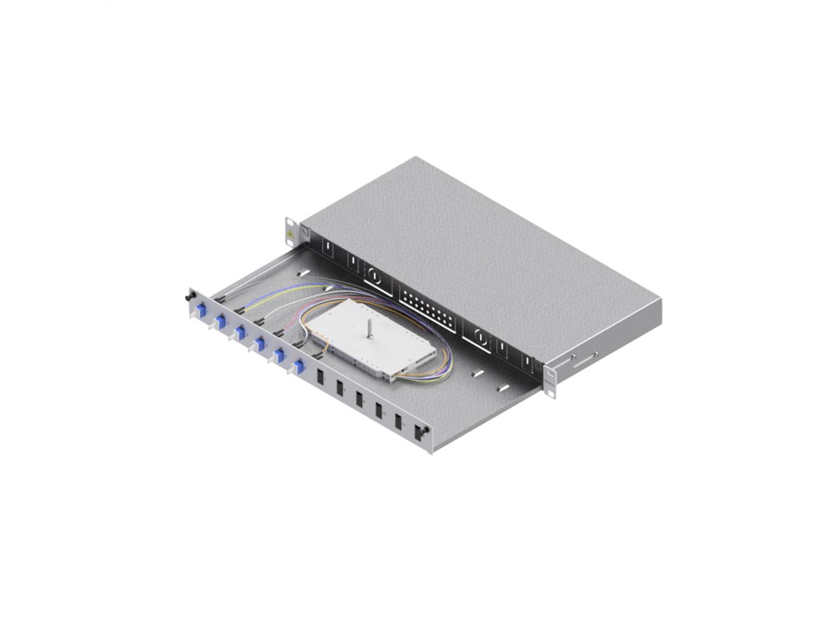 FO Splice Housing, Grade C 19" 1U, 12 Ports, 6x LC-Duplex, OS2