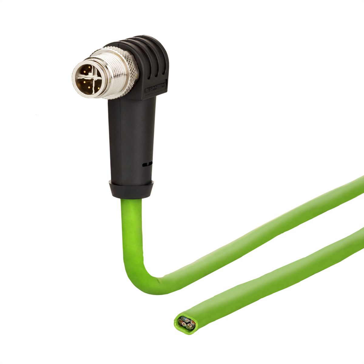 METZ CONNECT Anschlussleitung M12 Stecker 8-polig X-kodiert, gewinkelt, 10 m