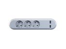 BACHMANN SMART 3x geaard contact 2x USB oplader, 5VDC 3,1 A  , wit