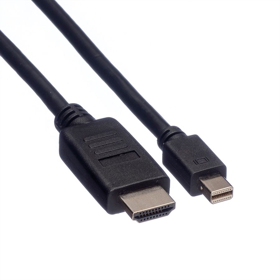 ROLINE Mini DisplayPort Cable, Mini DP-HDTV, M/M, black, 1 m