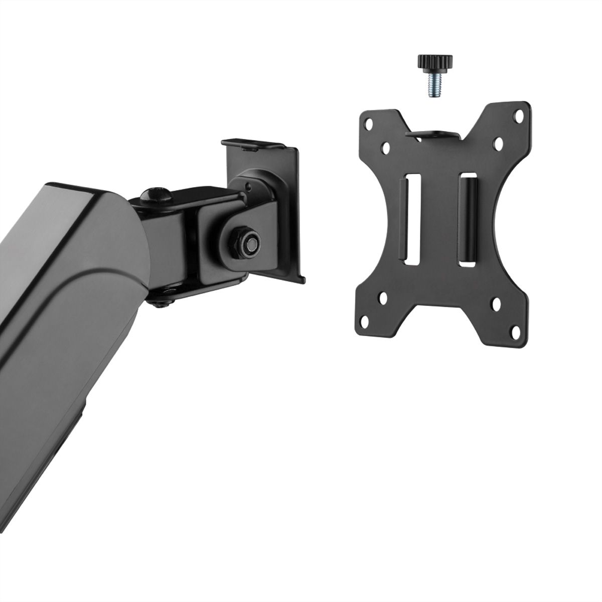 VALUE Dual Monitor Arm, Pole Mount, 4 Joints, Desk Clamp