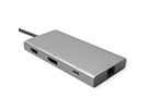 VALUE USB Type C Docking Station, HDMI+DP 4K60, 3x US3.2Gen1 (1x C + 2x A), 1x PD, 1x RJ45