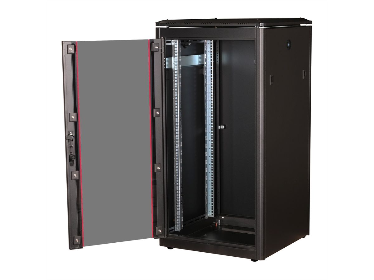 ROLINE 19-inch netwerkkast Pro 22 U, 600x600 BxD Glazen deur zwart