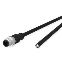 METZ CONNECT M12 sensor-/actuatorkabel, A-gecodeerd, M12 connector recht - open end, zwart, 10 m
