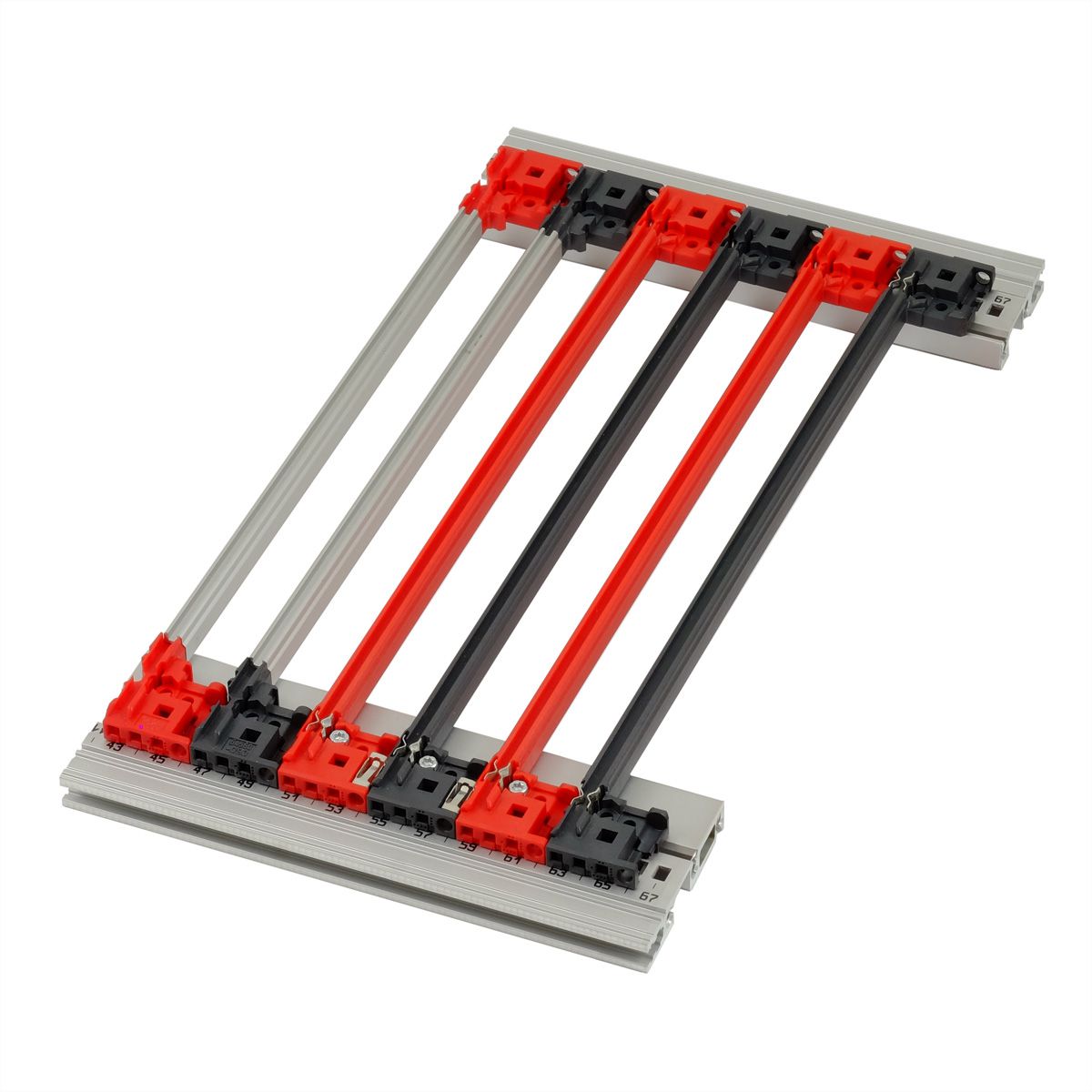SCHROFF geleiderail met codering voor CompactPCI/ VME64x, PC, 160 mm, 2 mm groefbreedte, rood