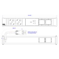 BACHMANN CONI 2xP40 1xUSB C/C 100W, 2xCM L=0.2m