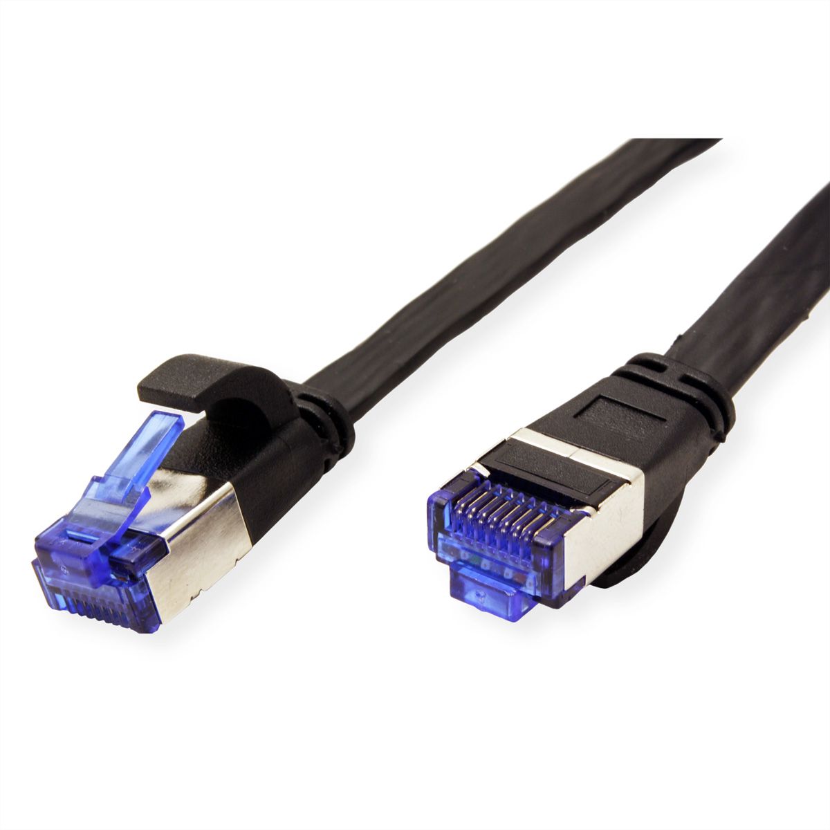 VALUE FTP Patch Cord, Cat.6A (Class EA), extra-flat, black, 0.5 m
