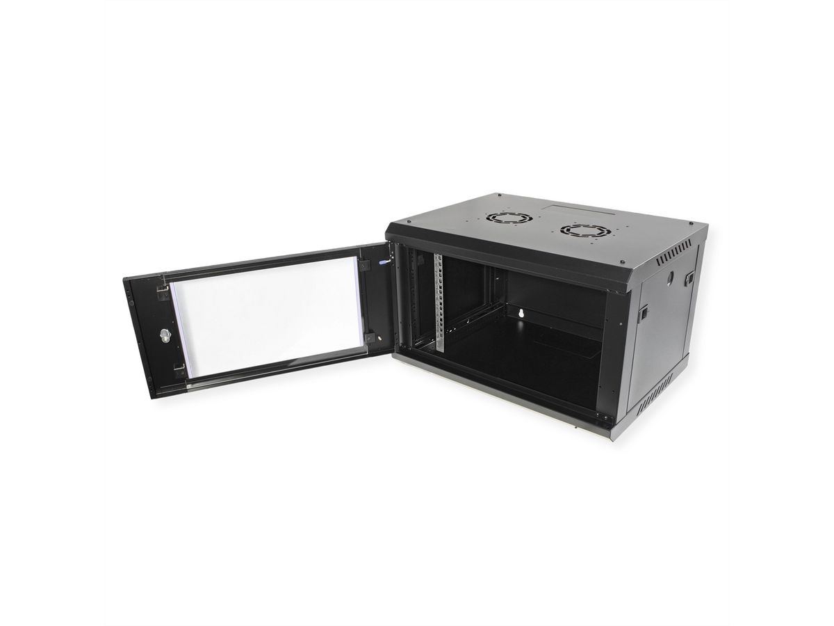 VALUE 19 inch wandbehuizing 6 HE, 600x450 mm zwart, bouwpakket