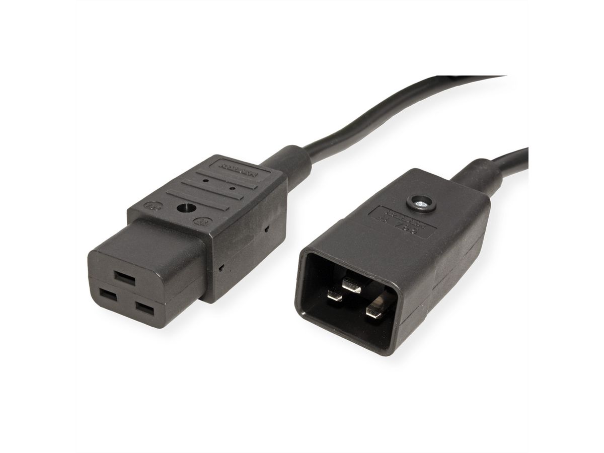 BACHMANN netsnoer IEC320/C19-C20 16A/250V IEC-connector, zwart, 1 m