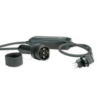 ROLINE Draagbare oplaadkabel voor e-car CEE7/7 - Type2, 1-fase, 250VAC (1P+N+E), 32 A, 7.4 kW, 3 m