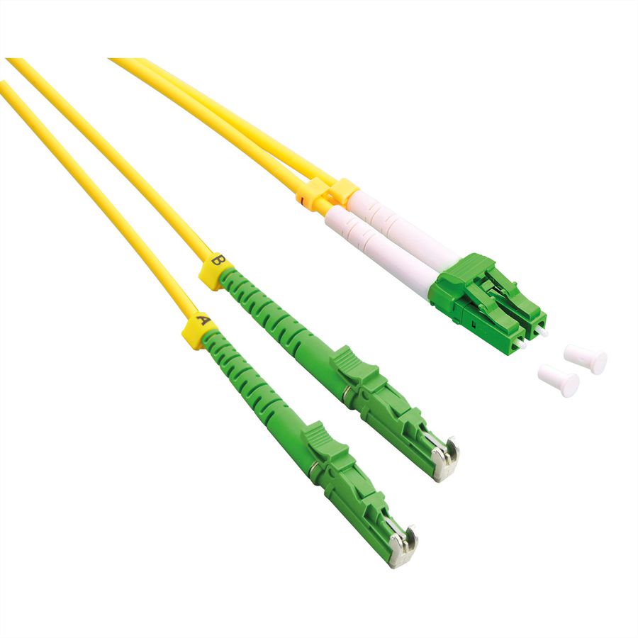 ROLINE FO Jumper Cable Duplex, 9/125µm, OS2, LSH/LC, APC Polish, LSOH, yellow, 10 m