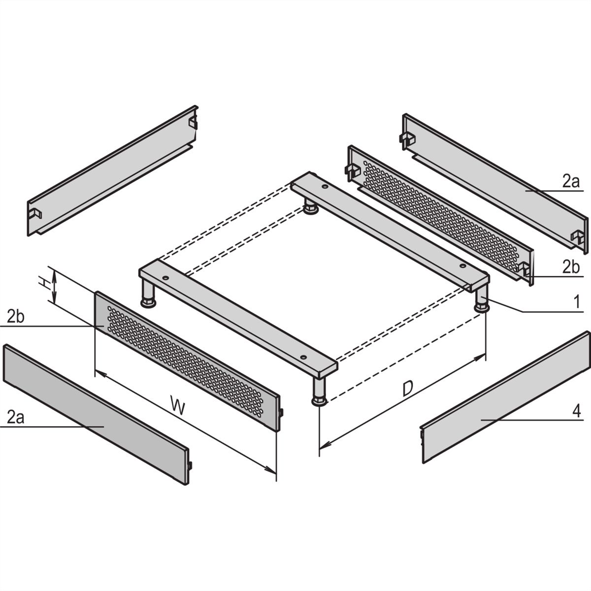 SCHROFF Varistar Base/Plinth Sides, Plain, 900D