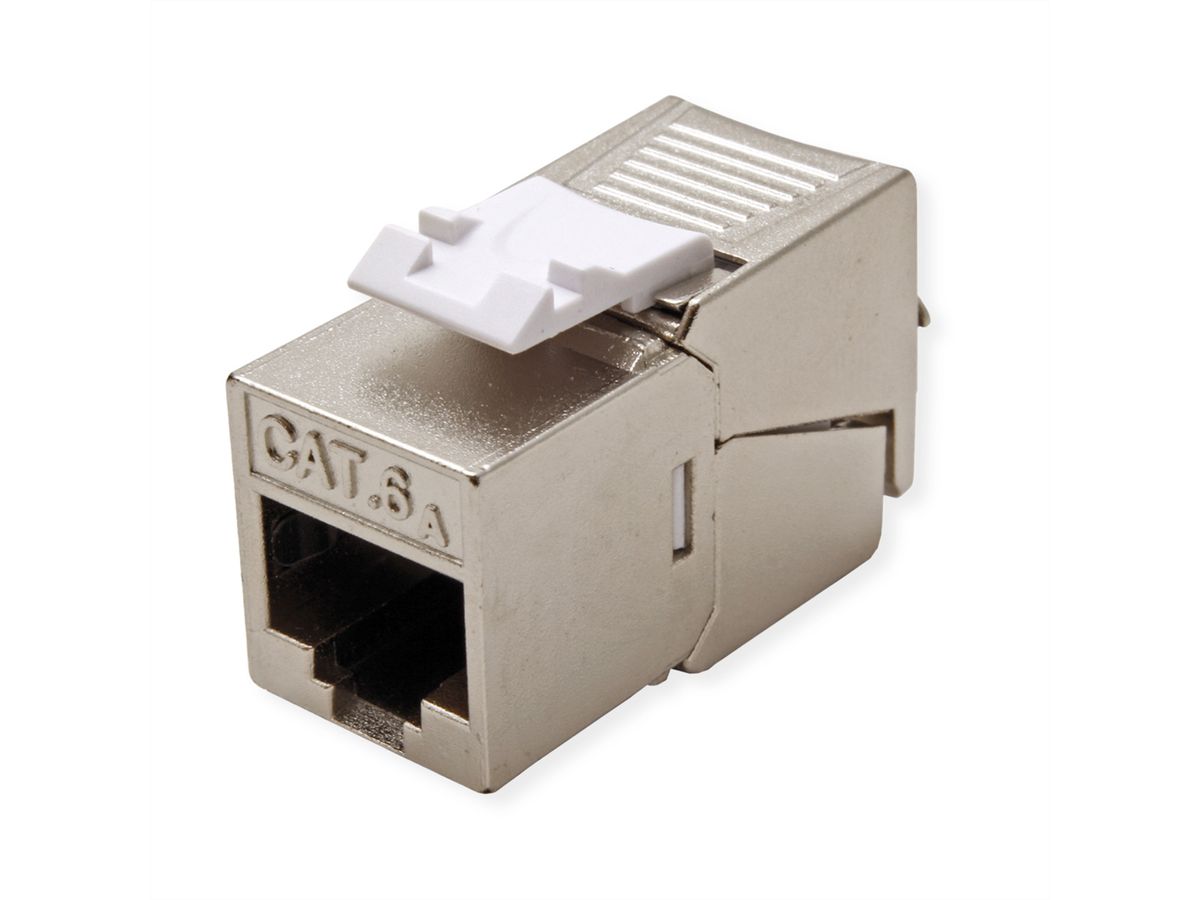 ROLINE Cat.6A (Class EA) Keystone, RJ-45, afgeschermd, zonder gereedschap, compact, zilverkleurig