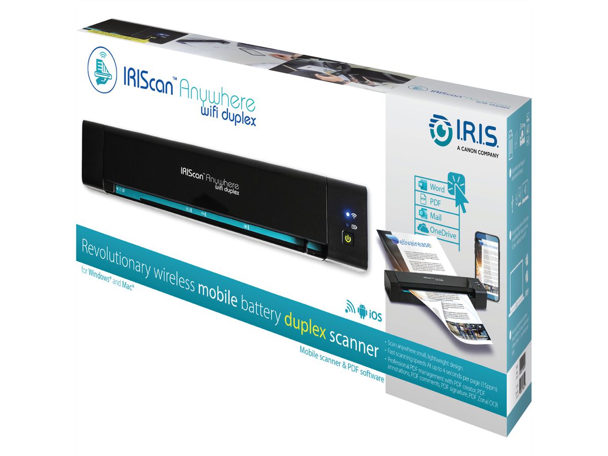 IRIScan Anywhere 6 WIFI Duplex 15PPM, Mobiele batterijscanner