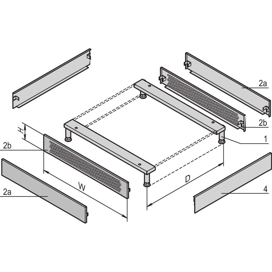 SCHROFF Varistar Base/Plinth Sides, Plain, 900D