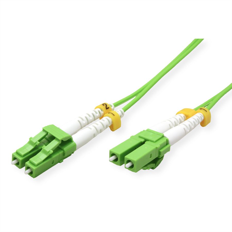 ROLINE Fibre Optic Jumper Cable, 50/125 µm, LC/LC, OM5, LSOH, Low-Loss, green, 10 m
