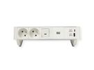 BACHMANN DESK2 ALU WHITE 2xUTE 1xUSB A/C 22W 1xswitch 0.2m