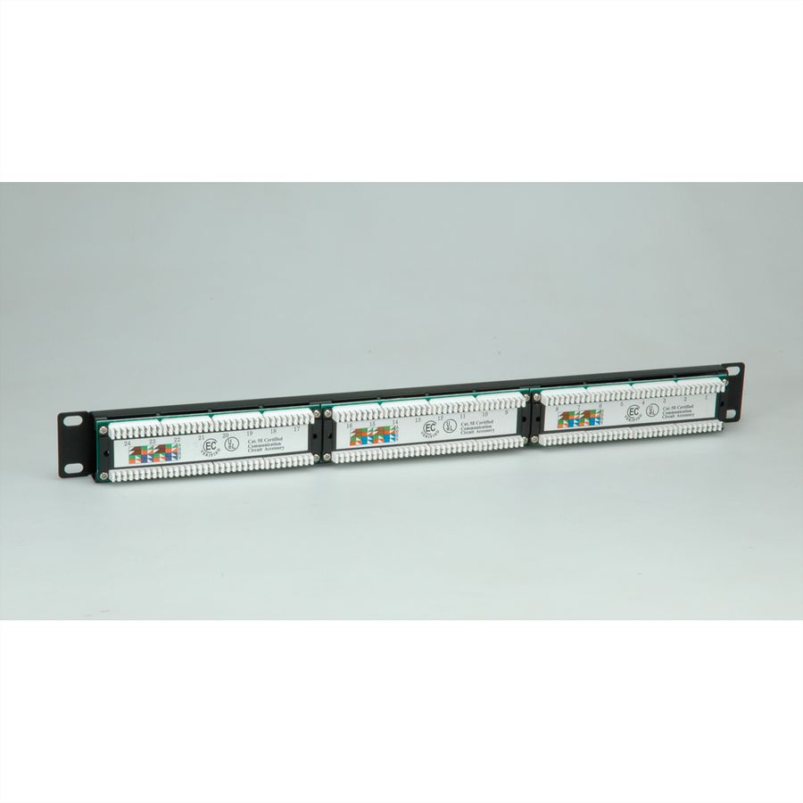 VALUE Cat.5e (Class D) 19" Patchpanel, 24 Poorten, onafgeschermd, zwart