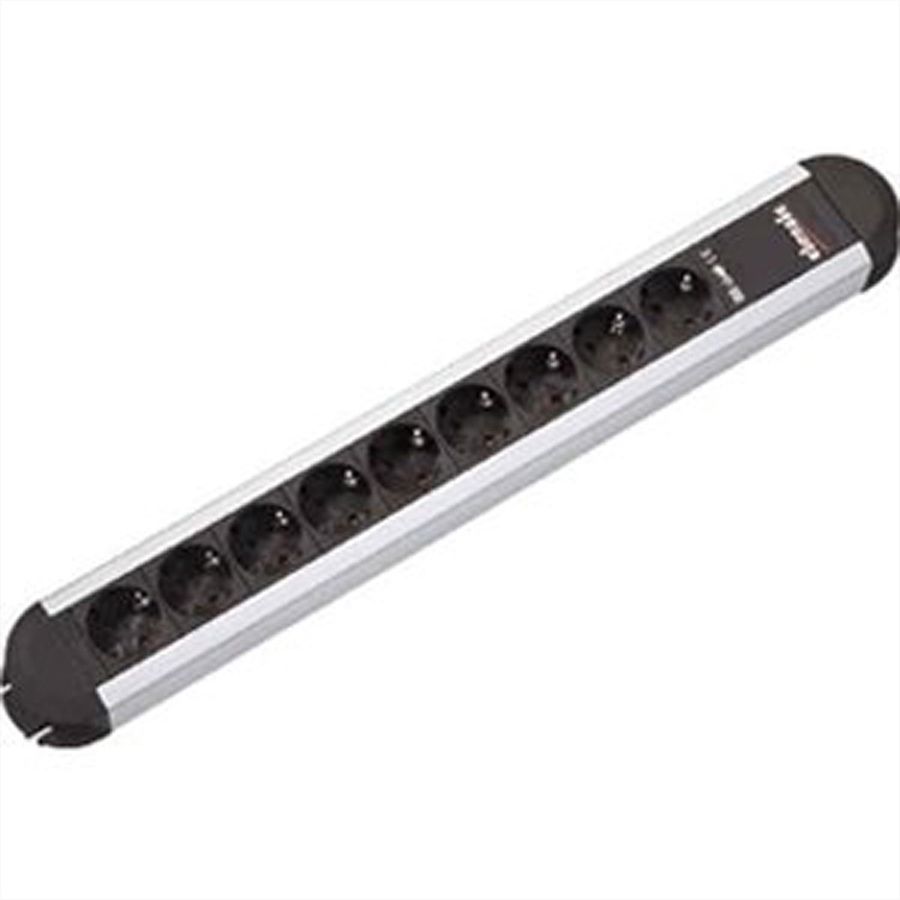 BACHMANN PRIMO socket strip 9x earthing contact, aluminium, 1.75 m