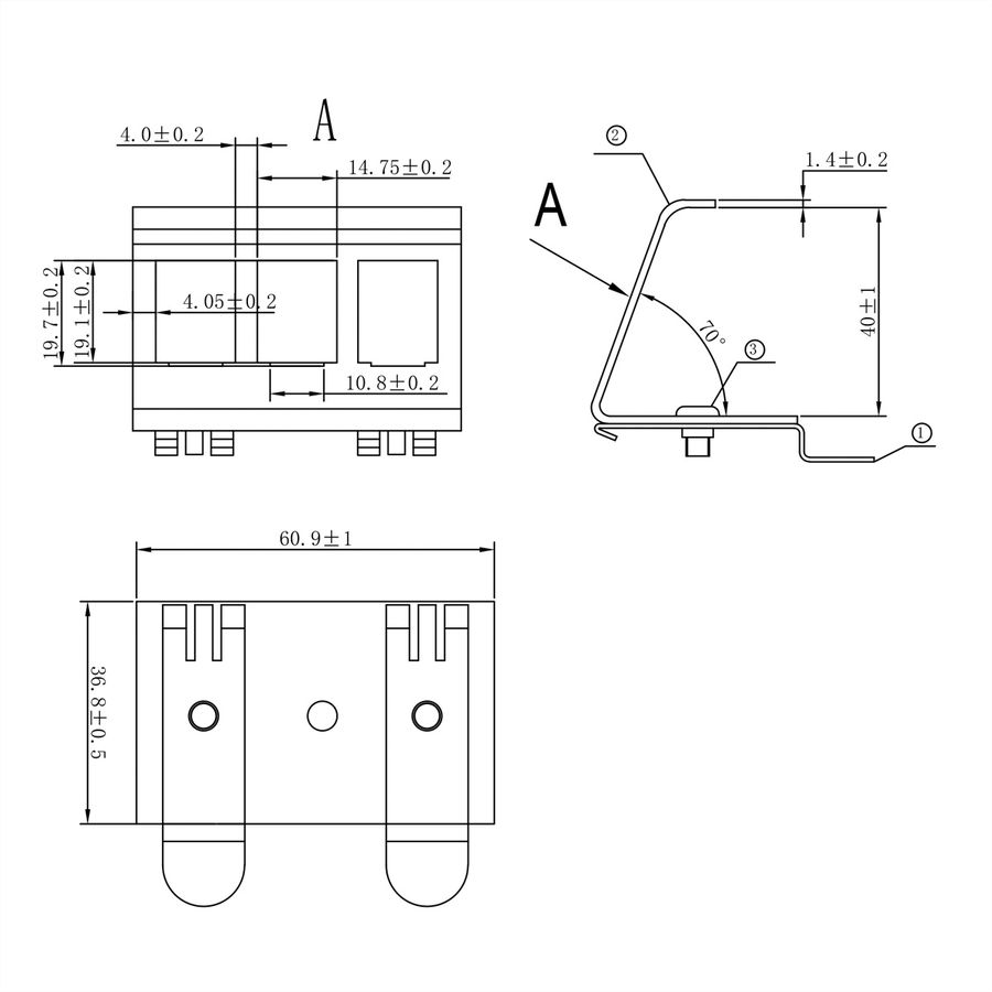 VALUE - DIN-rail adapter leeg, voor 3 keystones