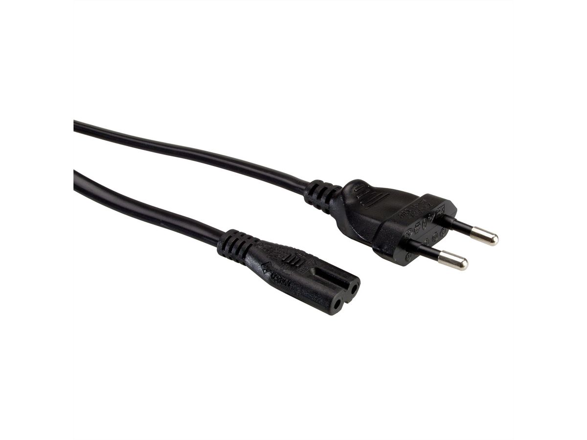 ROLINE Euro Power Cable, 2-pin, black, 5 m