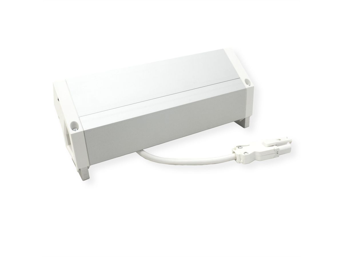 BACHMANN DESK2 ALU WHITE 2xUTE 1xUSB A/C 22W 1xswitch 0.2m
