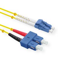 ROLINE Fibre Optic Jumper Cable duplex, 9/125µm, OS2, LC/SC, duplex, LSOH, yellow, 5 m