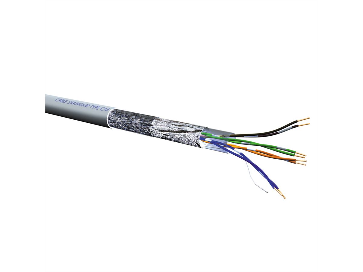 ROLINE S/FTP Cable Cat.5e (Class D), Stranded Wire, 100 m