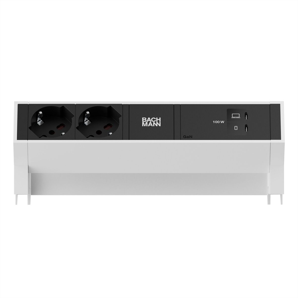 BACHMANN DESK2 2xP40 1xUSB C/C 100W, L=0,2m RAL9010