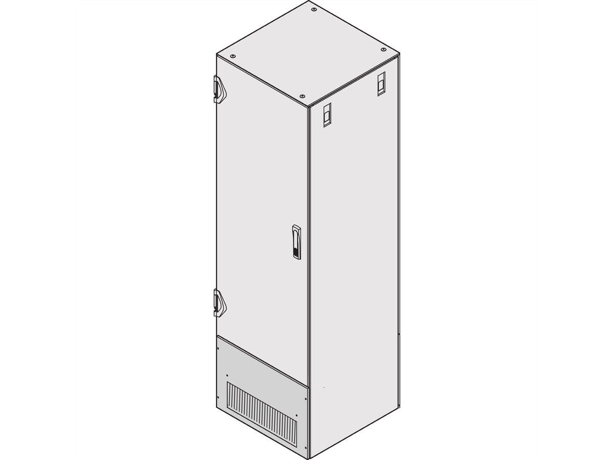 SCHROFF Varistar Connection Plate for Shortened Door/Rear Panel, With brush strip, RAL 7021, 400H 800W