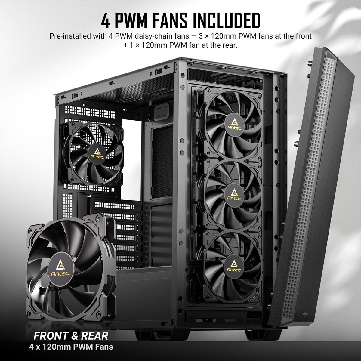 ANTEC Performance P7S Mid Tower ATX M-ATX ITX PC Gehäuse, silberfarben