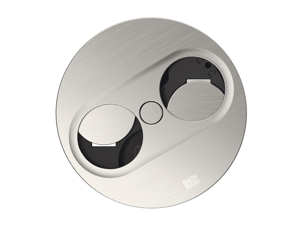 BACHMANN TWIST2 1xCH 1xUSB A/C 22W, L=2.0m AEH T12 stainless steel look round