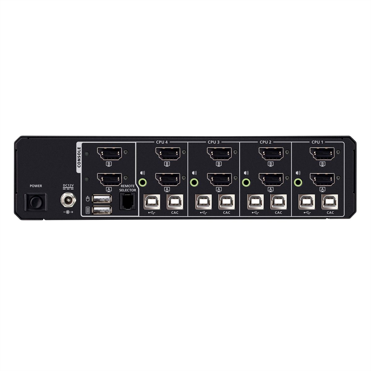 ATEN CS1144DPH4C 4-poorts USB 5K DP/HDMI, Universele Secure KVM switch voor twee beeldschermen met kaartlezer