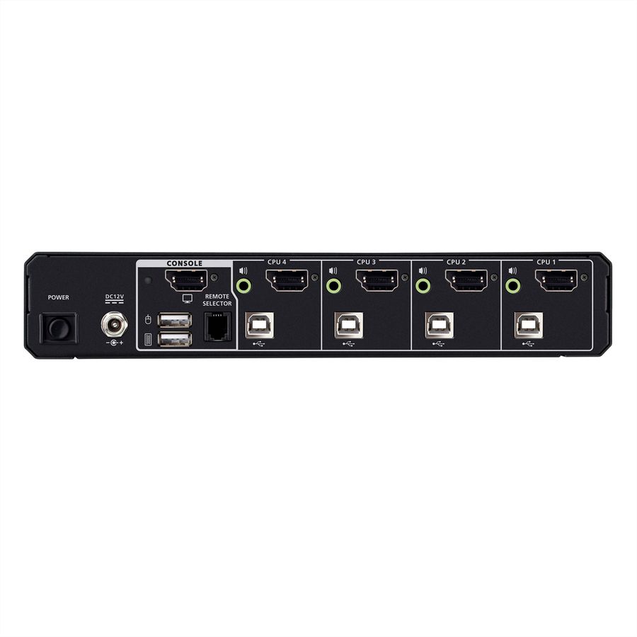 ATEN CS1184DPH4 4-poorts USB 5K DP/HDMI, Universele beveiligde KVM-switch voor één scherm