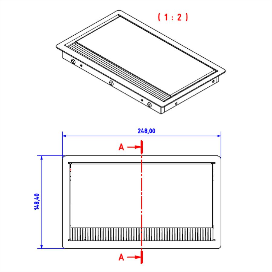 BACHMANN CONI COVER inbouw frame, 3-voudig zwart