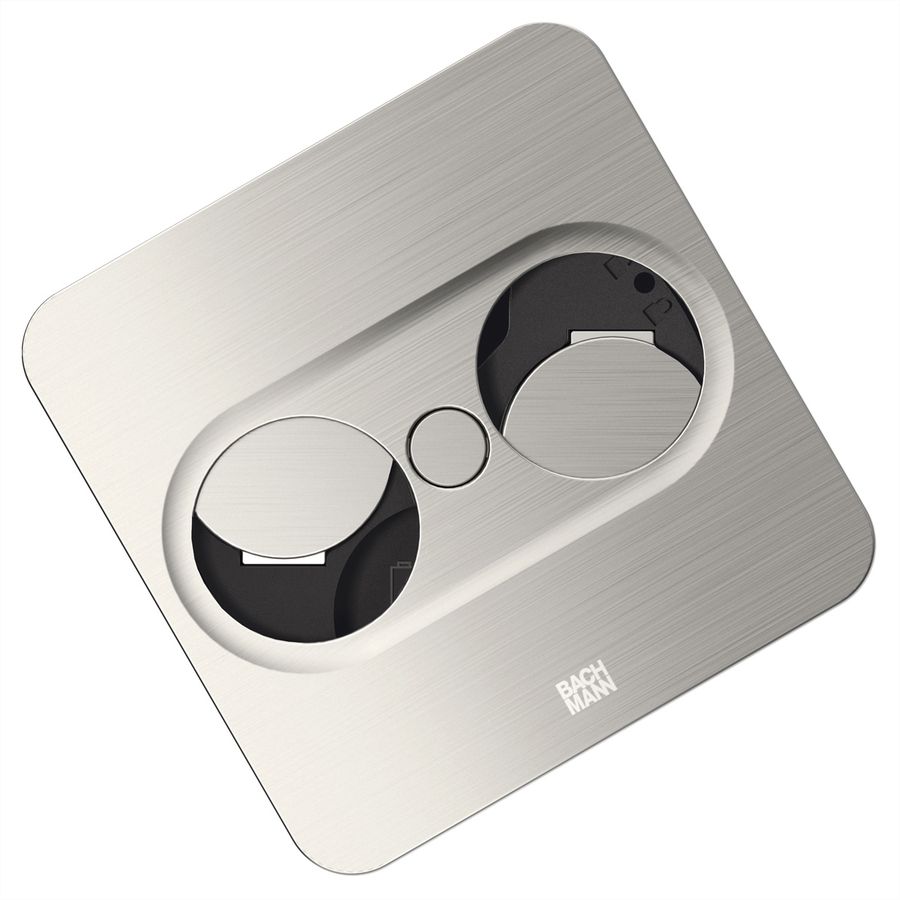 BACHMANN TWIST2 1xCH 1xUSB A/C 22W, L=2.0m AEH T12 stainless steel look square