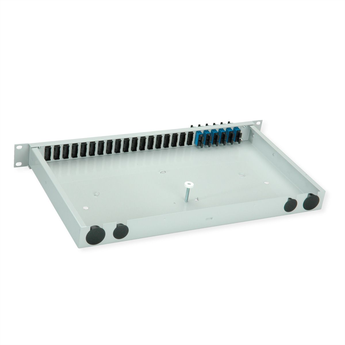 TELEGÄRTNER BASIS eco LWL-Panel mit Kupplungen, 6x SC Duplex, blau, OS2
